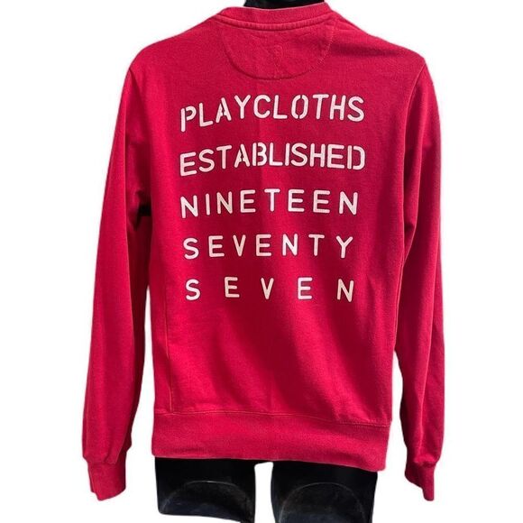 Play Cloths Large Running Jack Crewneck Sweatshirt Red Size Small - Picture 3 of 9